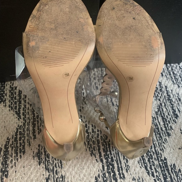 INC Gold t-strap Sandals - Picture 3 of 3